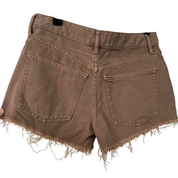 Free People Makai High Rise Cutoff Distressed Shorts In Color Brown Size 25 - Picture 7 of 11